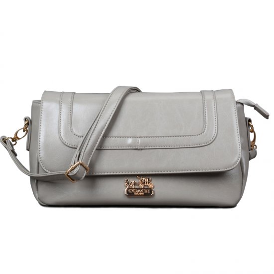 Coach Madison In Saffiano Medium Grey Crossbody Bags EKZ - Click Image to Close